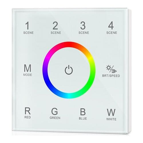 NEW Led RGBW Strip Controller Wall Mount Touch Panel DC 12V 24V 144W 288W 3A*4CH Led 5050 3528 Strip RGBW Controller 4 Scene