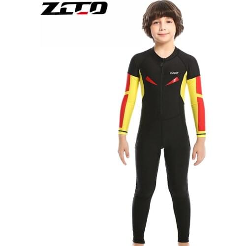 Boy One Piece Water Sport Diving Suit Lycra Full Body Long Sleeve Wetsuit Kids SwimWear Bathing Suit Children Surfing Rash Guard