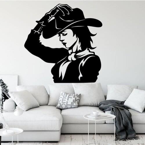 Cowboy girl wall sticker pretty sexy girl portrait cowboy club Spanish bullfighting girl room decoration gift vinyls decal 6
