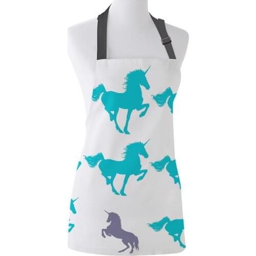 Tophome Kitchen Apron Unicorn White Printed Adjustable Sleeveless Canvas Aprons for Men Women Kids Home Cleaning Tools