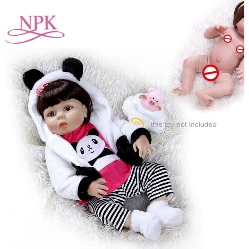NPK 56CM toddler girl doll full body silicone 0-3M real baby size bebe doll Anatomically Correct