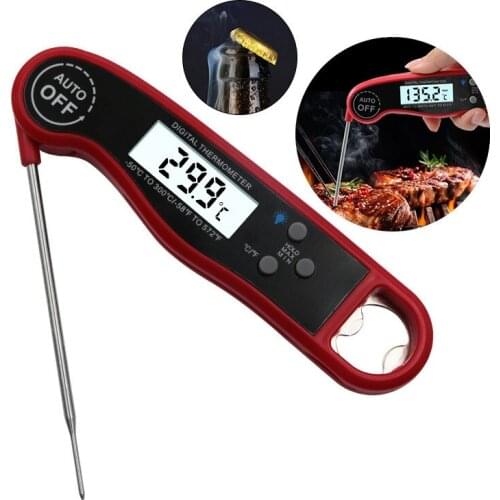 LTZFTL Waterproof Foldable Kitchen Food Cooking BBQ Meat Grill Roast Oven Thermometer Milk Liquid Temperature Probe Fork