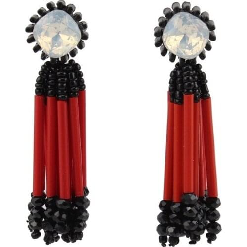 Chunky Bead Pendant Statement Crystal Drop Earrings for Women Jewelry Fashion New 2021 Dangle Earrings Valentines Day Gift