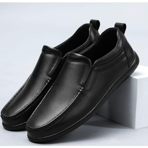 Summer Autumn Men Shoes Casual Brand Genuine Leather Mens Loafers Moccasins Fashion Breathable Slip on Boat Shoes Big Size 38-46