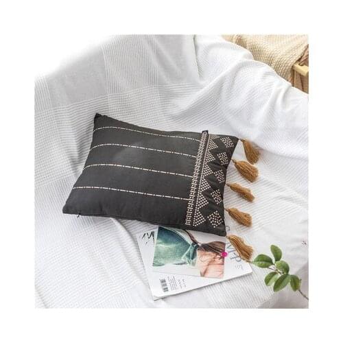 Tufted Pillow Cover Boho Cushion Cover 100% Cotton Wedding Pillow Cover Boho Home Decor, Custom Size and Color 45X45CM/40CMRD