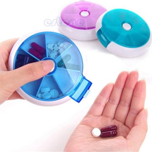 Weekly Rotating Pill Box Travel Pill Case Splitter Pill Organizer Medicine Box 7 Day Pill Cutter Tablet Container Pastillero