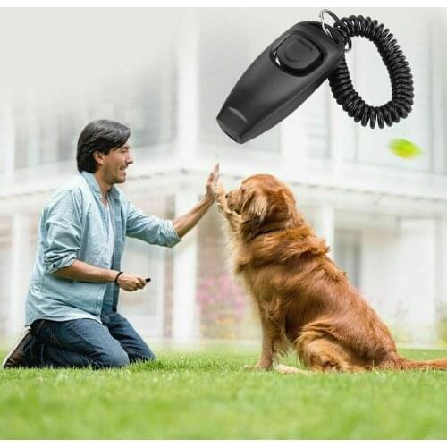 New 2 In1 Pet Dog Puppy Cat Training Clicker & Whistle Click Trainer Obedience for Dogs Cats Supplies