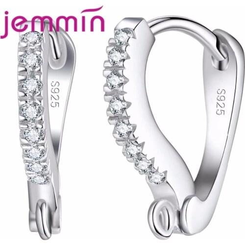 Original Women Hooks Handmade Beadings Findings For Making Accessory 925 Sterling Silver Rhinestone Earring Components