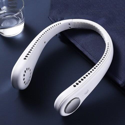 Portable Neck Fan Hands Free Bladeless Mini Fan 360° Cooling Hanging Fan USB Rechargeable Headphone Design Air Conditioner