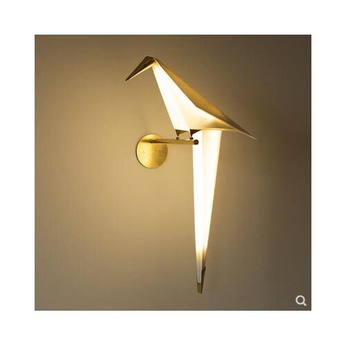 Post-modern luxury bird wall lamp creative Nordic living room staircase corridor bedroom bedside paper crane wall lamp led