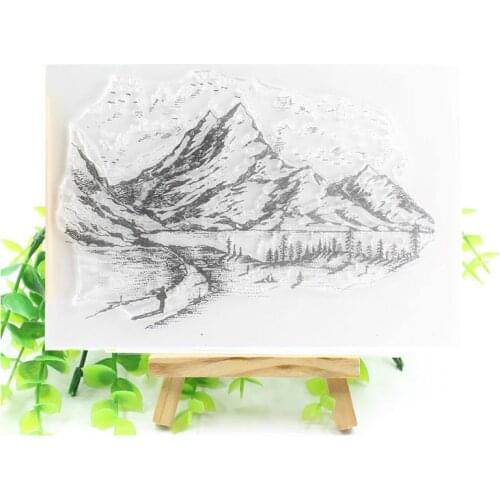 KSCRAFT Mountain Transparent Clear Silicone Stamps for DIY Scrapbooking/Card Making/Kids Crafts Fun Decoration Supplies 498