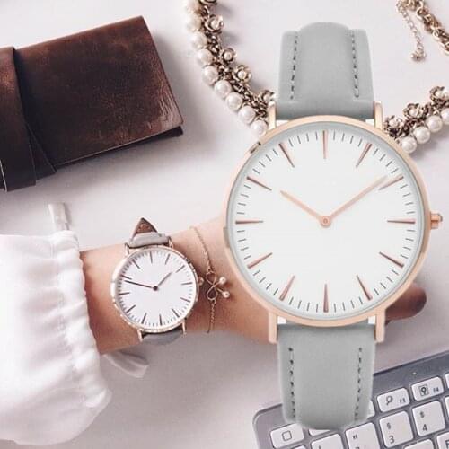 QINGXIYA Ladies Watch With Leather Strap