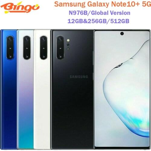 Samsung Galaxy Note10+ Note10 Plus 5G N976B Global Version 6.8" Octa Core 12GB RAM 256G/512GB ROM Exynos 9825 Unlocked CellPhone