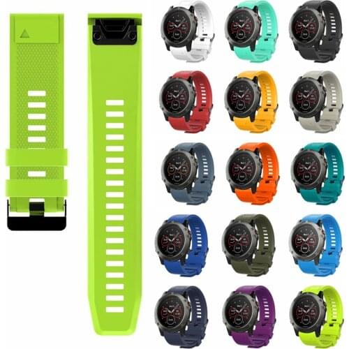 Silicone Sport Strap for Garmin Forerunner 935 /Fenix 6 Pro & Fenix 5 Plus/ Approach S60 Watch Bands Replacement 22mm Quick Fit