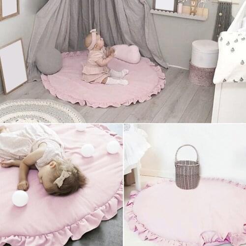 Nordic Baby Toys Mat Kids Rug Baby Play Mat Newborn Padded Children' Mat Soft Cotton Crawling Mats Round Floor Carpet Room Decor