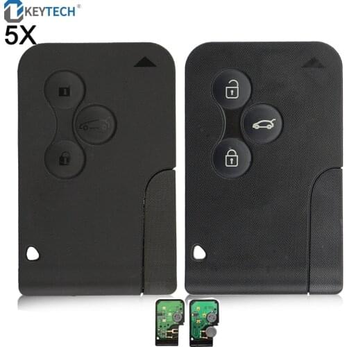 OkeyTech 5PCS Smart Remote Car Key 3 Button For Renault Megane key 2 Scenic Card II Grand 433Mhz ID46 PCF7926 PCF7947 Chip