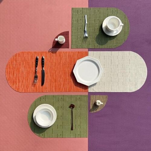 PVC Heat Insulation tableware mats Non-Slip placemat Table dinner mat for home wedding Table Decoration Kitchen accessories