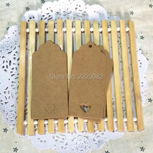 In stock 9x4cm love heart hollow out shape cutting blank tag/350gsm craft paper 100 pcs a lot/baking tags