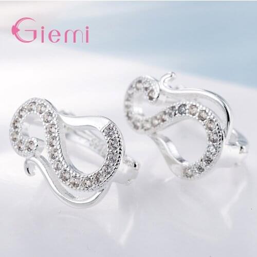 Wholesale 925 Sterling Silver Hoop Earrings Endless Trendy Jewelry for Women Female Silver/Gold/Rose Gold Color Option