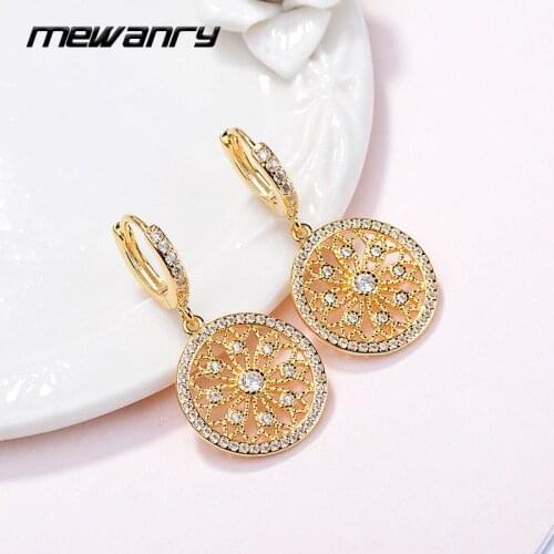 Mewanry 925 Sterling Silver Drop Earrings for Women Trend Zircon Bride Dreamcatcher Jewelry Party Birthday Gifts Prevent Allergy