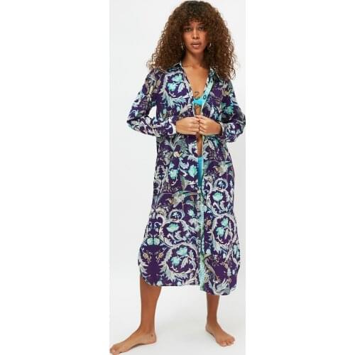 Colorful Ethnic Floral Printed Voile Kimono&Caftan 100% Cotton Womens Summer Holiday Beach Style
