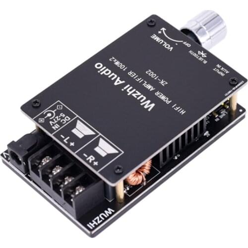 ZK-1002 HIFI TPA3116 Bluetooth 5.0 High Power Digital Amplifier Stereo Board 100W+100W AMP Amplificador Audio Home Theater