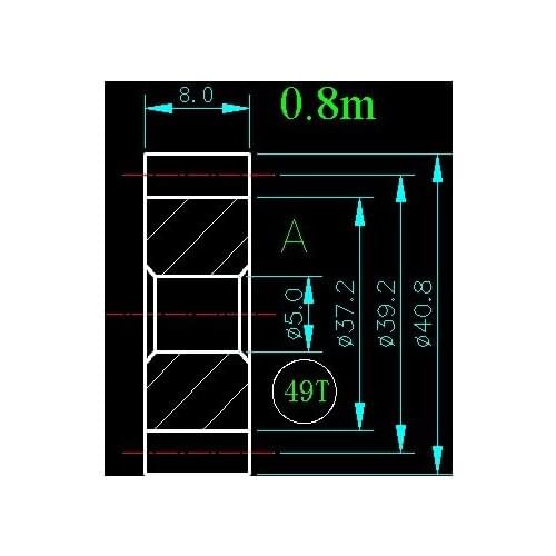 0.8m 49T/Hole 5mm 6mm 8mm 10mm/width 8mm/For Meat Grinder Parts etc
