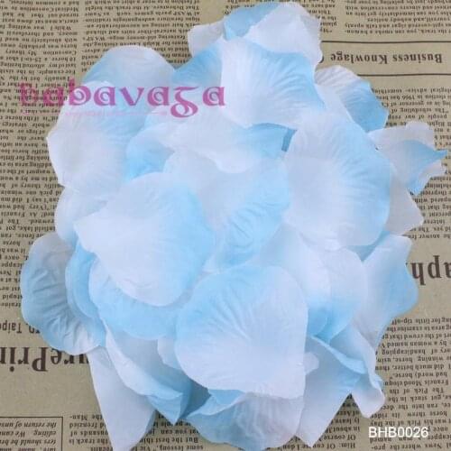 1000pcs White & Blue High Quality Silk Rose Petals For Birthday Party Decorations