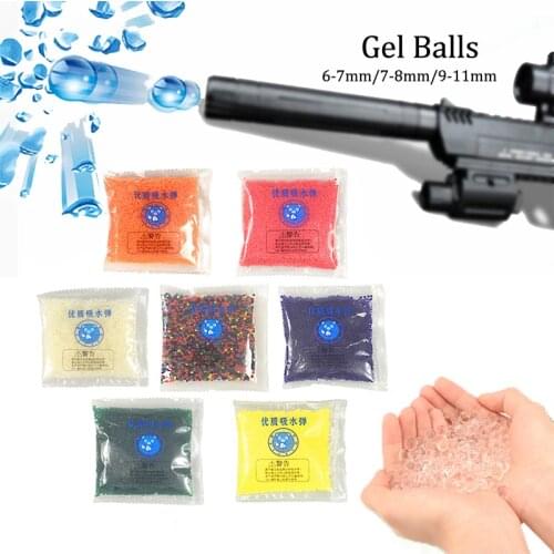10000Pcs Gel Balls 6-7mm/7-8mm/9-11mm Colorful Gel Balls Ammo Crystal Water Bead For Gel Water Toy Gun Blasting Hardened Bullet