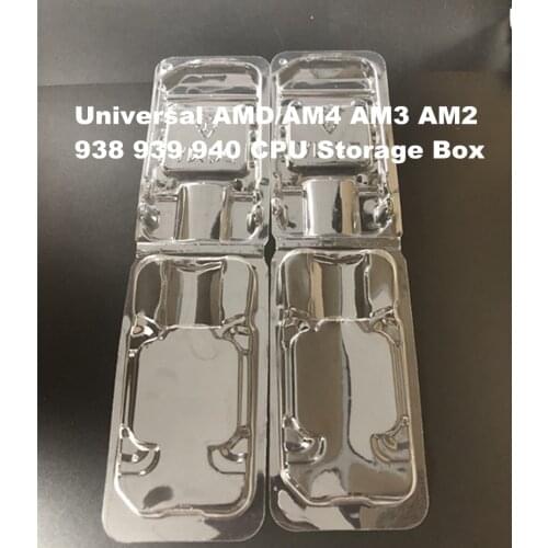 2pcs storage Boxes Clamshell Case CPU AMD Box Plastic Protection For Intel 775/1155/i3/i5/i7/940/AM4 IC Chipset Transparent Box