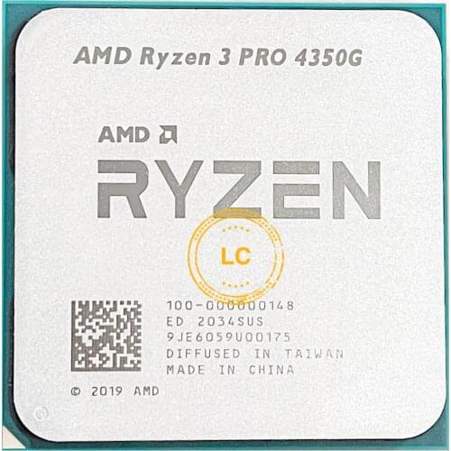 AMD Ryzen 3 PRO 4350G R3 PRO 4350G 3.8GHz Four-Core Eight-Thread 65W CPU Processor L3=4M 100-000000148 Socket AM4