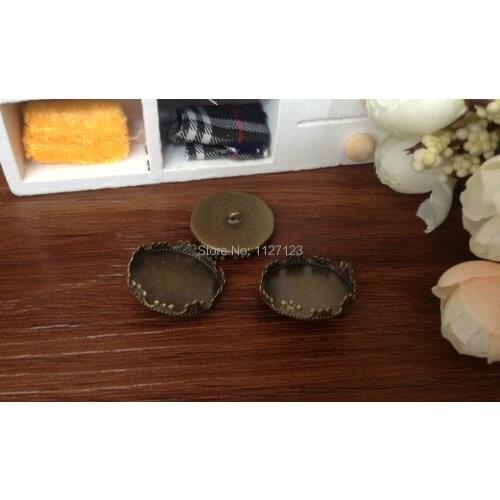 Free shipping!!! 150pcs 20mm Brass button bezel with round crown edged cabochon/ cameos mountings