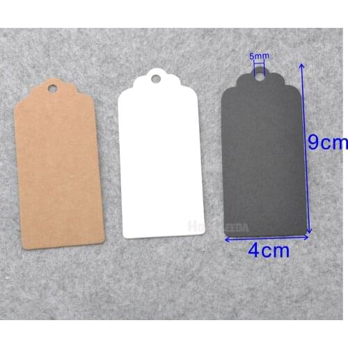 DIY 100pcs/lot paper tag 4*9cm blank white/brown/black gift tags rectangle sqaure tag price tags Free Shipping 001