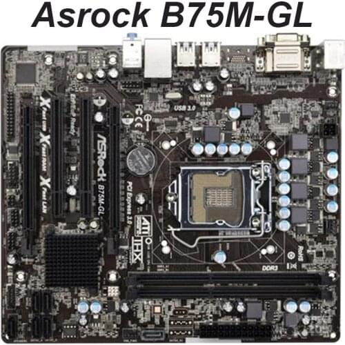 For ASRock B75M-GL 100% Motherboard Core i7 i5 i3 LGA 1155 DDR3 16GB PCI-E3.0 USB3.0 SATA3 B75 MATX Computer Mainboard Used
