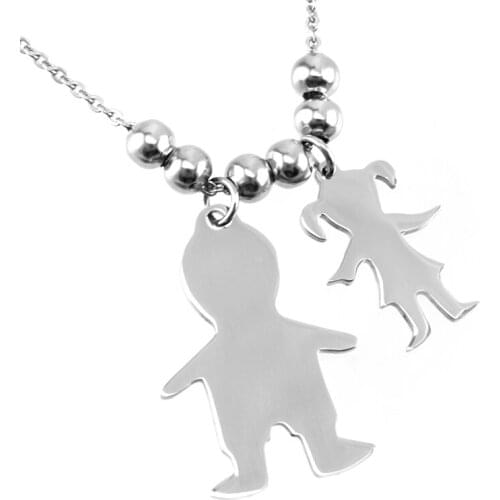 Boys Girls Top Quality Stainless Steel Necklaces Mama Necklaces & Pendants For Women Men Kids Jewelry Kolares Feminino Masculino