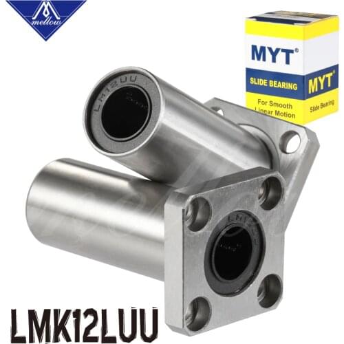 High precision MYT Flange BEARING LMK12LUU 12x21x57mm 12mm Ball Bearing For Ultimaker 2 UM2 3D printer linear Rod Cnc Parts