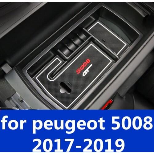 Car armrest box storage box central storage compartment compartment storage box Accessories for peugeot 5008 2017-2019