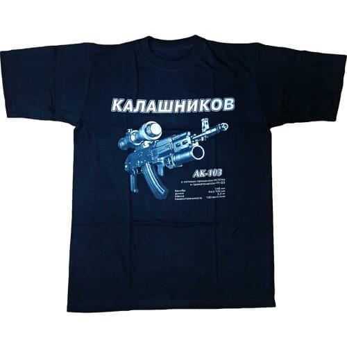 Kalashnikov AK-103 Assault Rifle T-Shirt. Summer Cotton O-Neck Short Sleeve Mens T Shirt New S-3XL