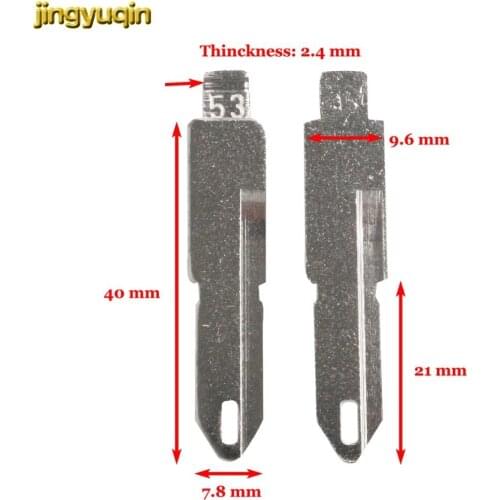Jingyuqin 10pcs Car Flip Folding NO.53 Key Blank Replacement for Peugeot 206 Without Groove Replacement Uncut Blade Car-styling