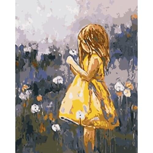 GATYZTORY Picture Of The Figure Paintings By Numbers Girl Acrylic Paints For Adults Drawing HandPainted Home Decoration Wall