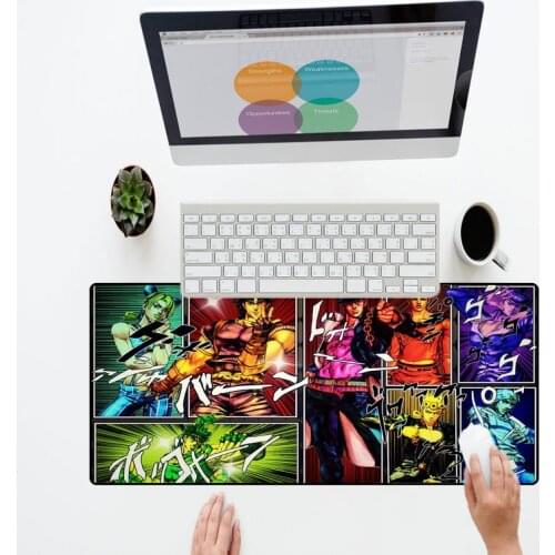 XGZ Hot Selling Japanese Cartoon Large Size Mouse Pad Jojo Bizarre Adventure Desktop Mats Gaming Keyboard Player Mouse Pads