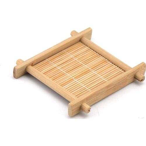 Mini Handmade Bamboo Cup Mat Accessories Table Placemats Coaster Coffee Cups Drinks Kitchen Product Mug Pads
