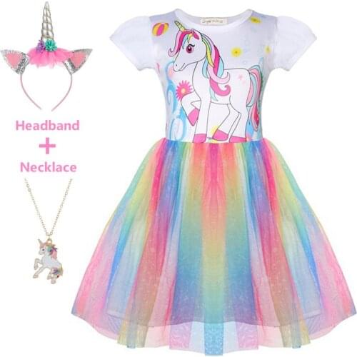 Fashion Christmas Halloween Costume for Baby Girl Unicorn Dresses Clothes Cosplay Rainbow Dress for Girls Children kids clothes