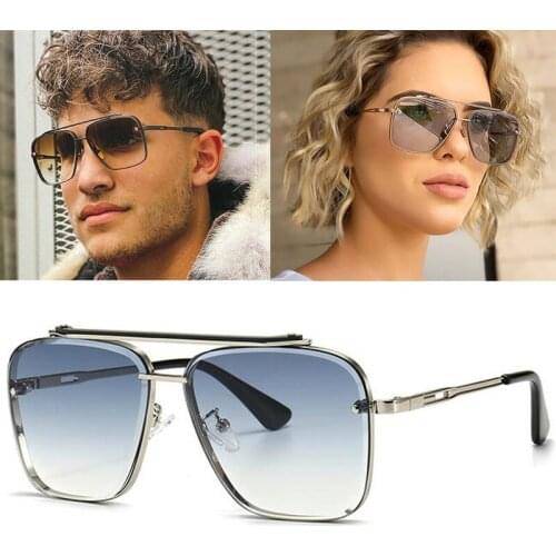 Male Vintage Brand Designer Sun Glasses Classic Luxury 2021 Fashion Gradient Sunglasses Men Women Metal Square Oculos De Sol