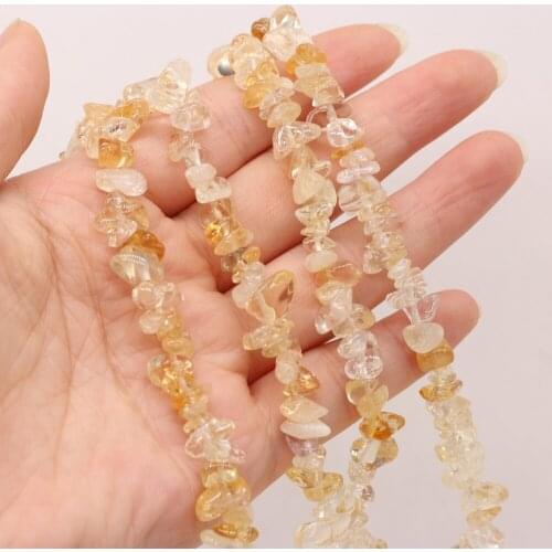Natural Semi-precious Stone Unshaped Citrine 5-8mm For DIY Necklace Earrings Accessories Gift Length 40cm