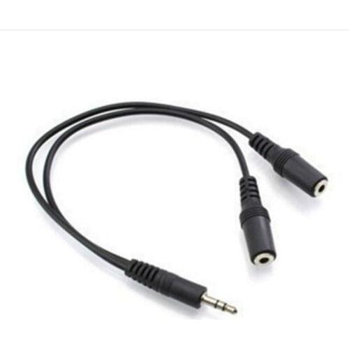 Wholesale 3.5mm Stereo Audio Male to 2 Female Headset Mic Y Splitter Cable Adapter 1000pcs