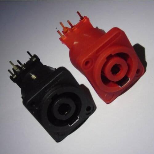 Wholesale 50 PCS/lot 4-Pole Female Panel Mount Round Pro Speakon Connector with Bending 4-pole