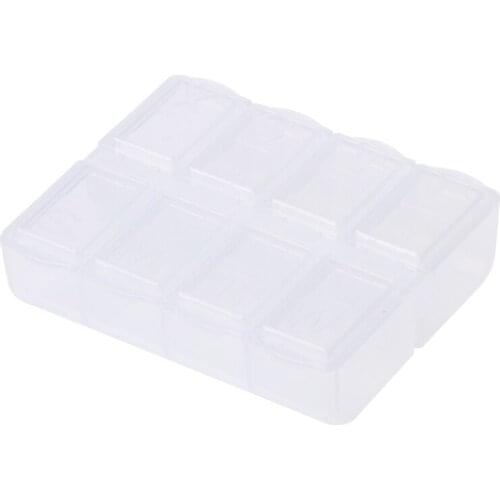 8 Grids Plastic Storage Box Case Home Organizer Jewelry Beads Pill Boxes Parts JUL14-A