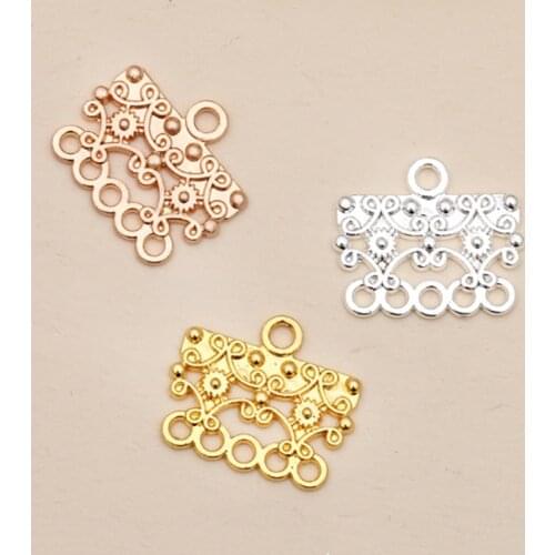 20pcs/lot 19x17MM Handicrafts Hair Accessories Porous Connector For DIY Necklace Making Supplies Jewelry Finding wholesale