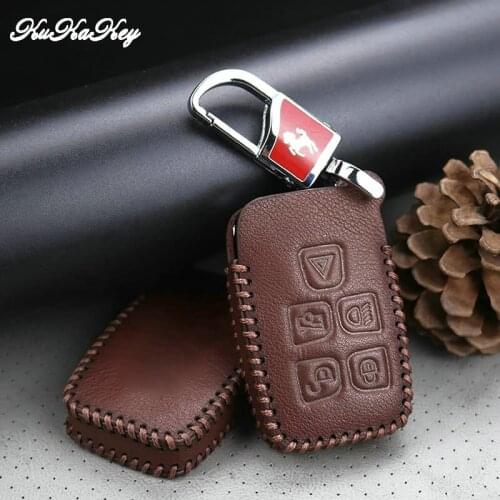 Car Key Case For Jaguar Genuine Leather Remote Smart Key Bag Fob Shell For Jaguar XF XK XKR X-type XE V12 Guitar Scissors Emblem